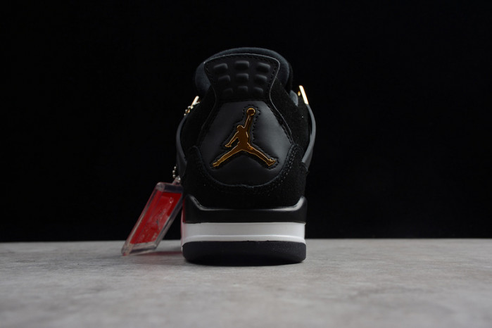 air jordan 4 “royalty” black/metallic gold-white mens 308497-032