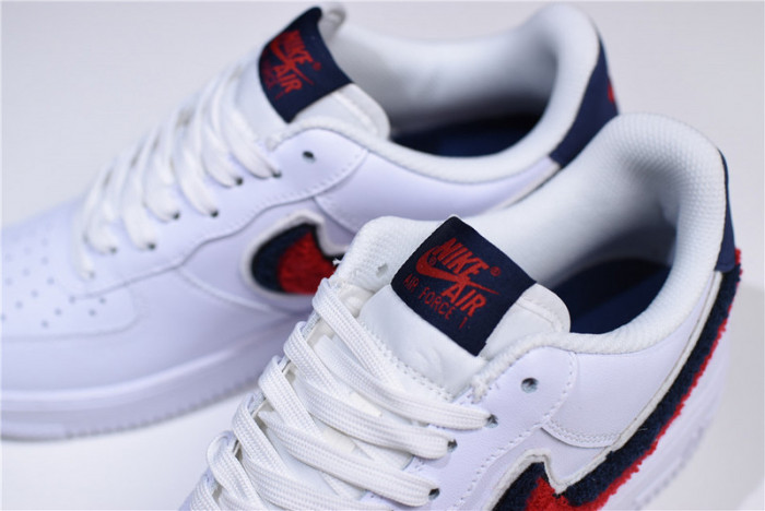 Nike Air Force 1 Low LV8 3D Chenille Swoosh White Red Blue 823511-106