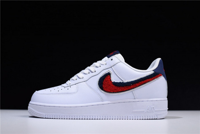 Nike Air Force 1 Low LV8 3D Chenille Swoosh White Red Blue 823511-106