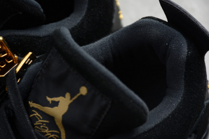 air jordan 4 “royalty” black/metallic gold-white mens 308497-032