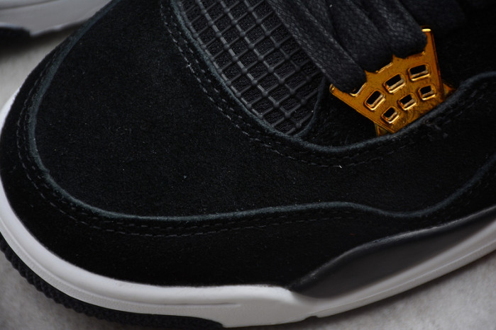 air jordan 4 “royalty” black/metallic gold-white mens 308497-032