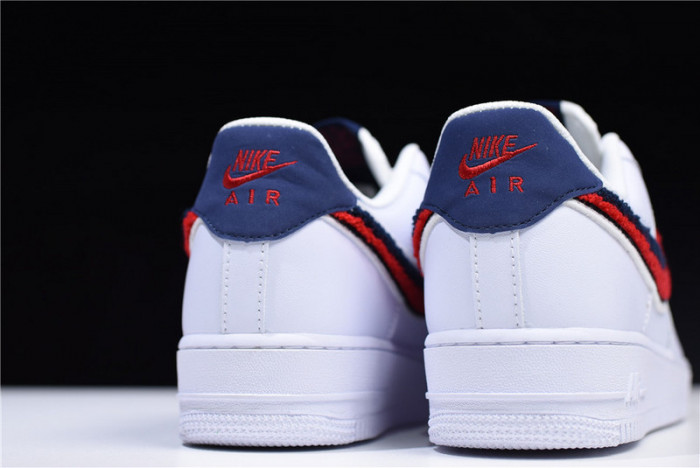 Nike Air Force 1 Low LV8 3D Chenille Swoosh White Red Blue 823511-106