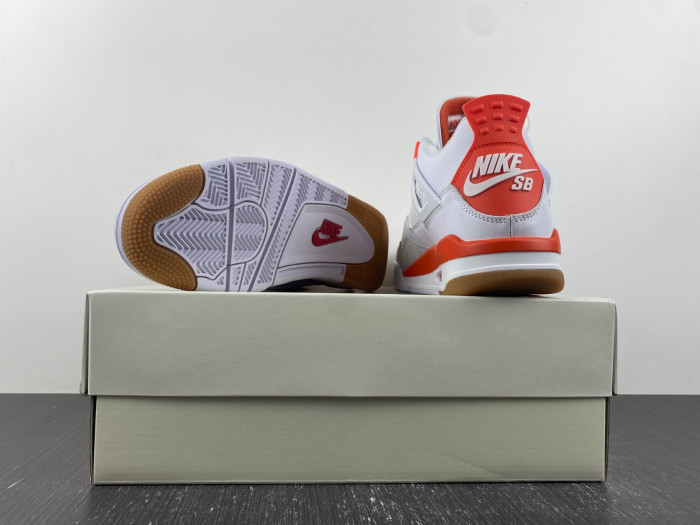 nike sb x air jordan 4 white and orange-dr5415-108