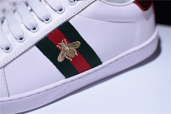 g**i ace embroidered low-top sneaker white with bee