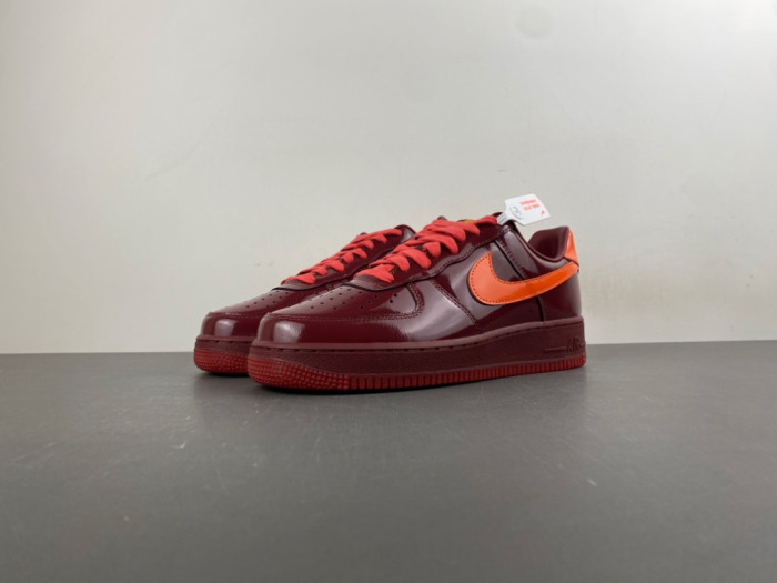 Nike Air Force 1 Low 'Patent Leather Dark Team Red'-IO4489-601